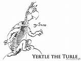 Turtle Yertle Coloring Seuss Dr Sitting Rock Pages Printable Kids Color sketch template