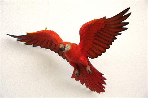 parrot flying red parrot flying jy   life size statues fiberglass statues