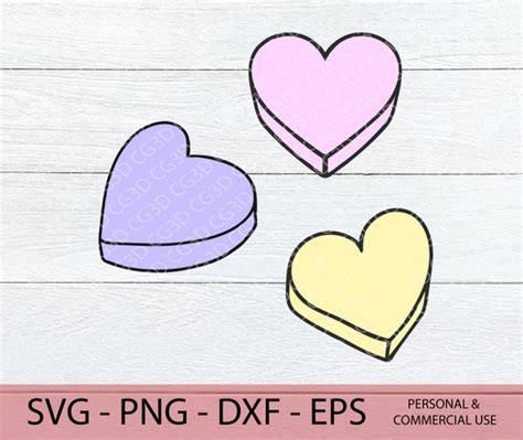 hand drawn heart candy template svg blank heart svg etsy