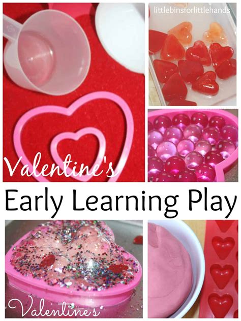 valentine day activities  preschoolers  bins   hands