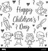 Childrens Draw Hand Alamy Style Vector sketch template