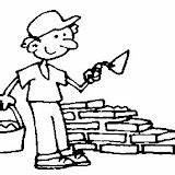 Coloring Pages Bricklayer Post sketch template
