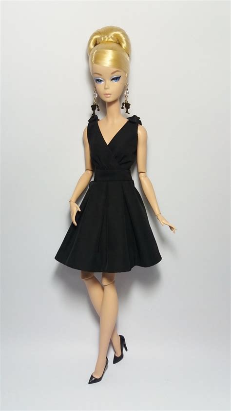 Classic Black Dress Barbie® Doll Hair Restyled And Earring