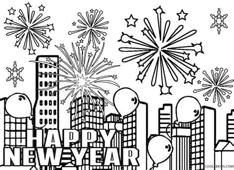 happy  year  fireworks coloring page  year coloring pages