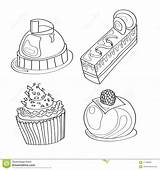 Coloring Desserts Sweets Cupcakes Mousse Pages Preview sketch template