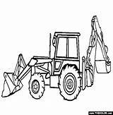 Coloring Pages Backhoe Loader Sketch Clipart Drawing Truck Trucks Dump Steer Skid End Construction Draw Getdrawings Simple Wheel Color Bulldozer sketch template