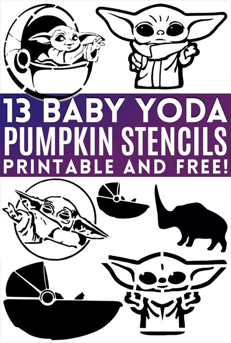 baby yoda pumpkin stencil printable printable world holiday