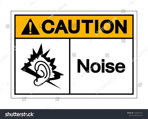 caution noise symbol sign vector illustration isolate  white background label eps