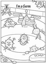 Germ Coloring Preschool Pages Bacteria Printable Science Lessons School sketch template