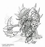 Warcraft Death Knight Tauren Lich King Wrath Pages Coloring Creativeuncut Orc Wow Drawings Sketch Blizzard Dlc Character Gibbons Drawing Mark sketch template