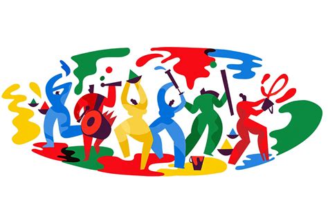 google doodle  colorful  celebration  holi festival