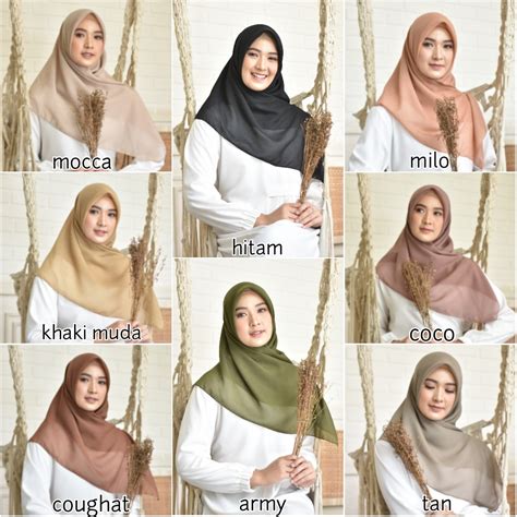 bella square  warna hijab segiempat shopee indonesia