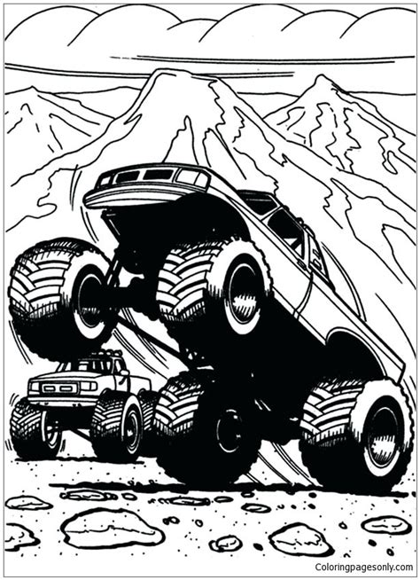 police monster truck coloring pages blaze monster truck  boy
