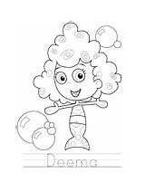 Deema Coloring Guppies Bubble Pages Ws sketch template