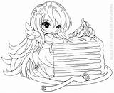Coloring Cake Pages Chibi Yampuff Lineart Cute Rainbow Sheets Girl Coloriage Girls Sweetest Deviantart Luna Contest Board Color Digi Visit sketch template