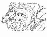 Ghibli Spirited Desenhos Miyazaki Colorir Chihiro Páginas Totoro sketch template