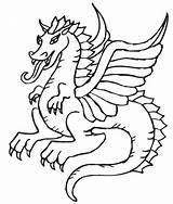 Dragon Medieval Coloring Popular sketch template