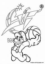 Coloring Pages Wizards Washington Nba Logo Basketball Template Mario sketch template