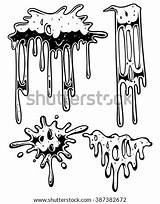 Dripping Slime Oozing Splattered Mucus Crayon sketch template
