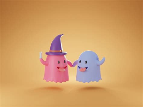 premium photo cute friendly ghost cartoon  rendering