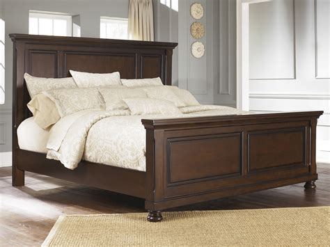 millennium porter rustic brown wood cal king panel bed