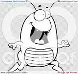 Flea Running Happy Outlined Coloring Clipart Vector Cartoon Thoman Cory sketch template
