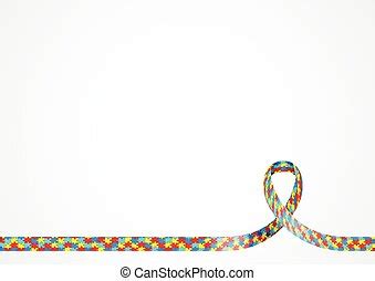 vector illustration   autism awareness ribbon