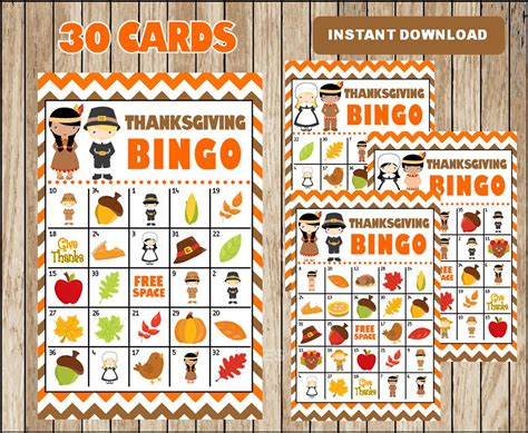 printable  thanksgiving bingo cards printable harvest bingo
