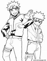 Coloring Anime Naruto Cartoon Pages Printable sketch template