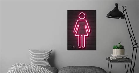 womens toilet neon sign poster by stustu displate