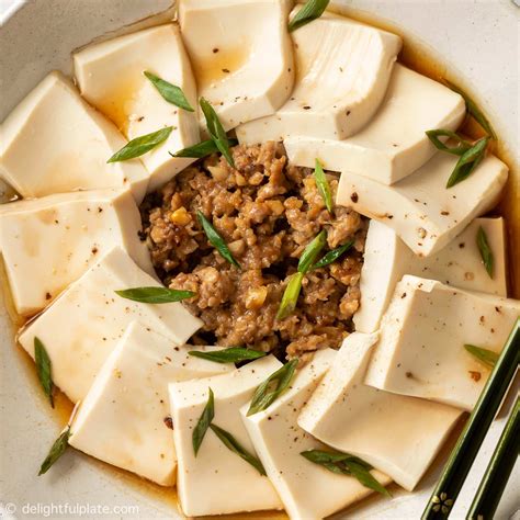 steamed tofu  ground pork delightful plate
