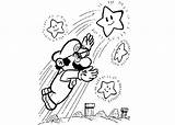 Coloring Mario Pages Stars Cartoon sketch template