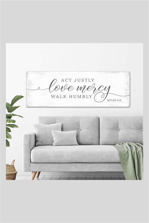 Act Justly Love Mercy Walk Humbly Micah 6 8 Bible Verse Sign