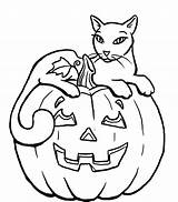 Coloring Halloween Cat Pages Pumpkin Scary Printable Pumpkins Print Dog Color Cute Kids Sitting Cats Beautiful Sheets Getcolorings Adults Sheet sketch template