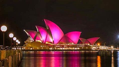 sails   sydney opera house  light  hot pink  launch mardi gras concrete