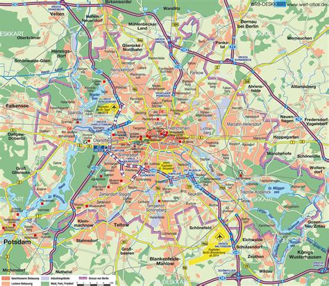karte von berlin uebersicht hauptstadt  deutschland welt atlasde