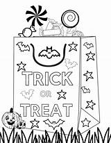 Coloring Trick Treat Halloween Pages Printable Bag Will Blast Kids sketch template