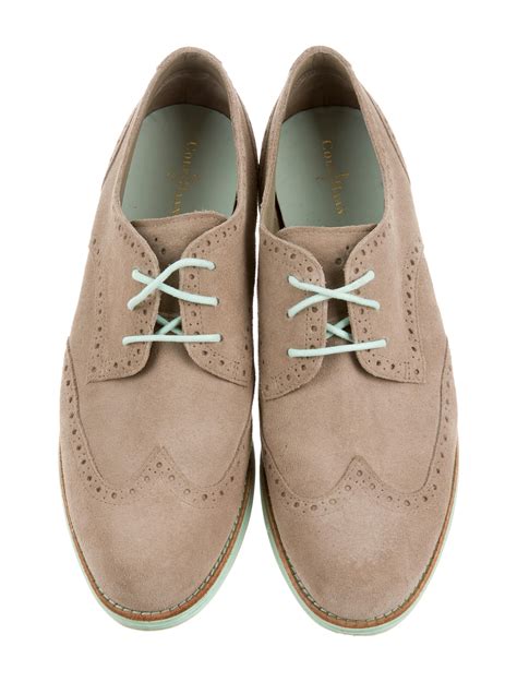 cole haan suede lace  oxfords shoes   realreal