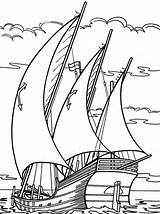 Coloring Sailing Boat Pages Drawing Caravel Ship Getdrawings Ferry Drive Getcolorings Color sketch template