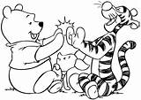 Pooh Coloring Winnie Pages Tigger Popular sketch template