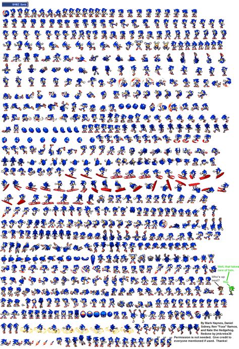 sonic  expanded sprite sheet