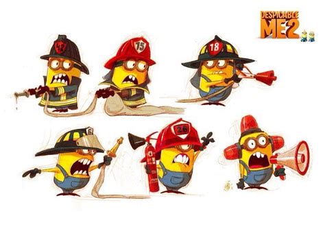 firefighting minions character design minions firefighter