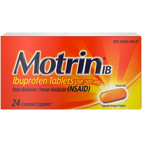 motrin ib ibuprofen relief  minor aches  pains  count