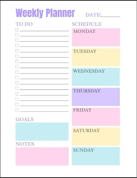 paper party supplies paper calendars planners sweet week pink weekly schedule planner