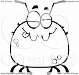 Tick Chubby Drunk Clipart Cartoon Coloring Sad Smiling Outlined Vector Cory Thoman Royalty Regarding Notes Clipartof sketch template