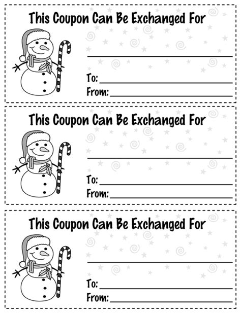 printable christmas coupon template  printable templates