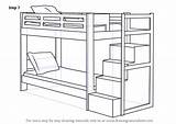 Bed Bunk Draw Drawing Step Furniture Beds Sketch Drawings Tutorials Drawingtutorials101 Sketches Room Learn Choose Board Steps sketch template