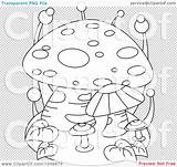 Coloring Mushrooms Outline Illustration Clip Royalty Rf Transparent Bnp Studio Background sketch template