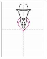 Draw Magritte Coat sketch template