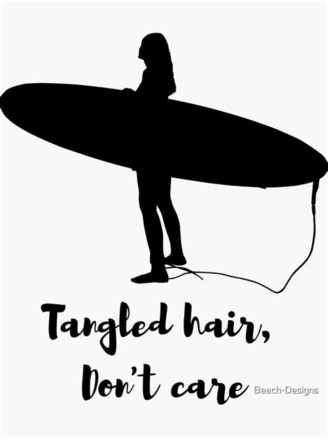 tangled hair don t care sticker for sale by beach designs redbubble
